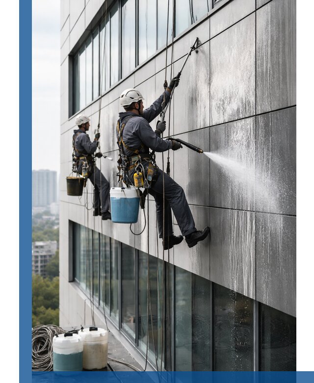 Профессиональная мойка вентилируемых фасадов в Котельниках