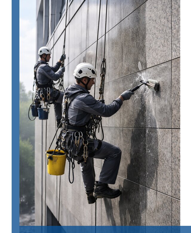 Профессиональная мойка фасада из керамогранита в Котельниках