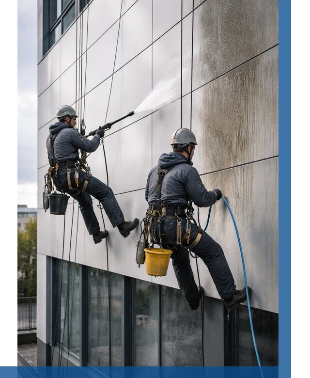 Мойка фасада из композита в Котельниках по цене от 319 р. | ВЫСОТНИК-Ктн