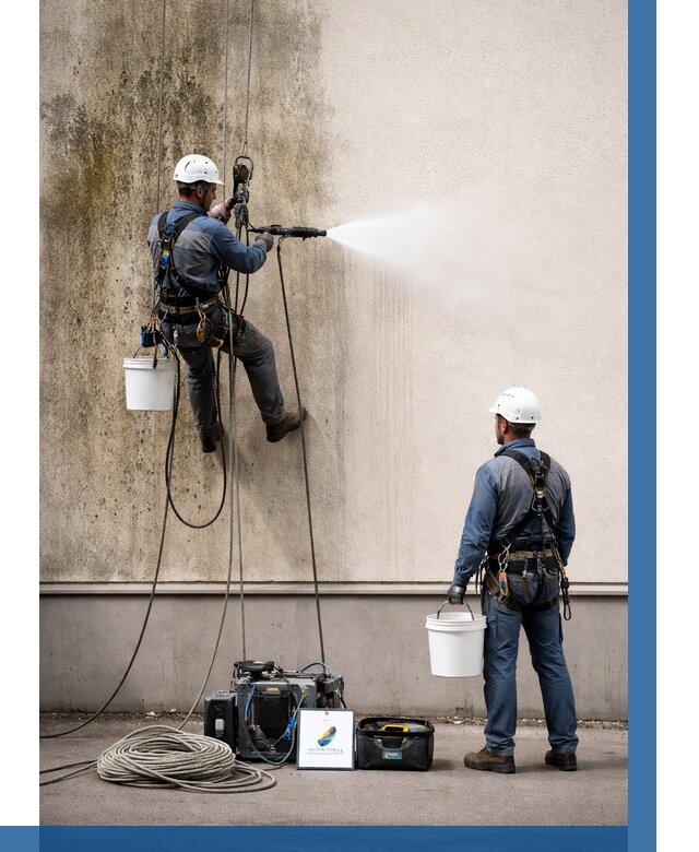 Очистка фасада от плесени в Котельниках от 319 р. | ВЫСОТНИК-Ктн