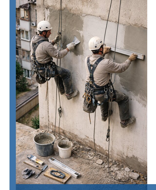 Комплексный ремонт штукатурного фасада с гарантией в Котельниках