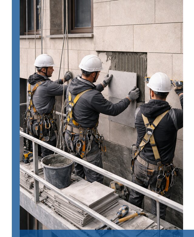 Ремонт облицовки фасада плиткой в Котельниках с гарантией