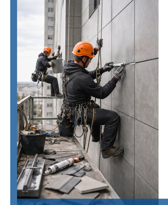 Профессиональный ремонт фасада из керамогранита в Котельниках