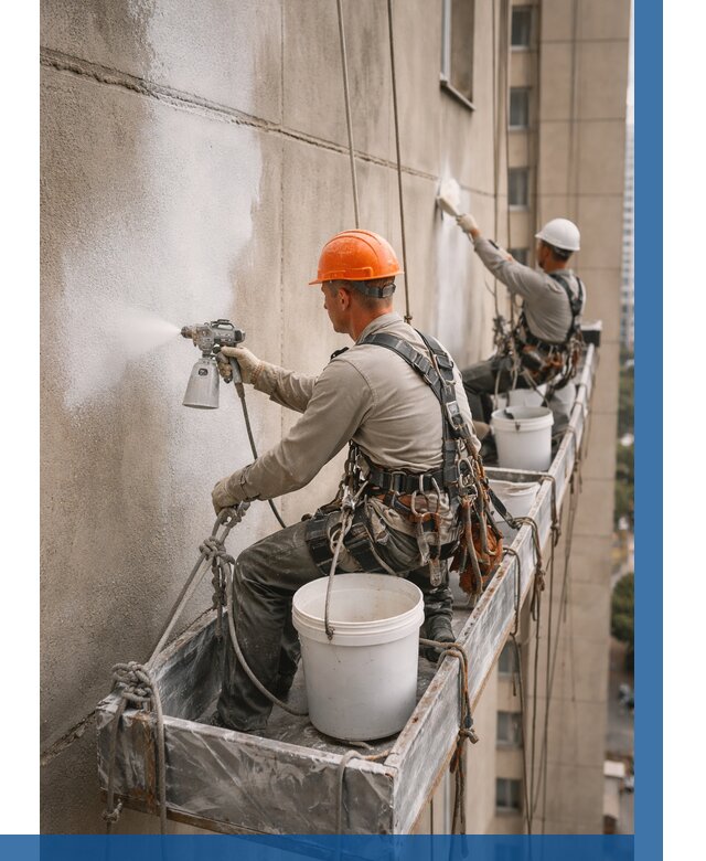 Грунтовка фасада на высоте в Котельниках от 127 р. | ВЫСОТНИК-Ктн