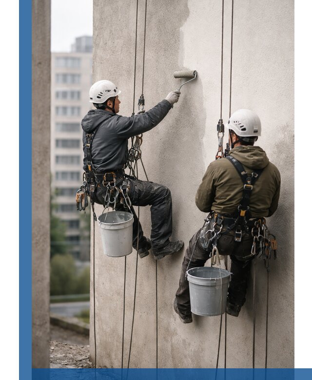 Покраска фасадов высотными альпинистами в Котельниках с гарантией