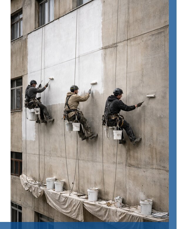 Покраска бетонного фасада в Котельниках от 372 р за м2 | ВЫСОТНИК-Ктн