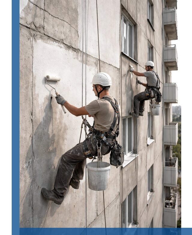 Покраска бетонного фасада в Котельниках для жилых и промышленных объектов