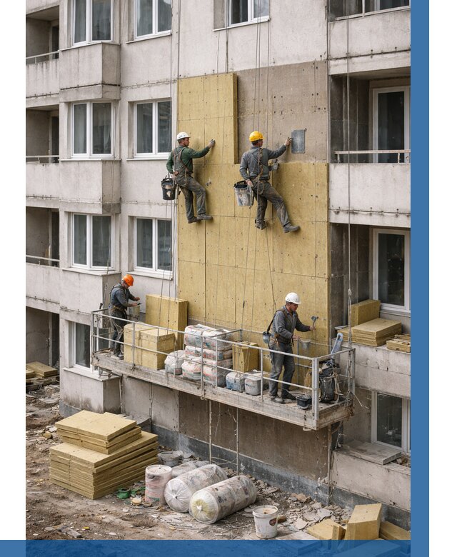 Утепление фасада минватой в Котельниках от 1593 р. | ВЫСОТНИК-Ктн