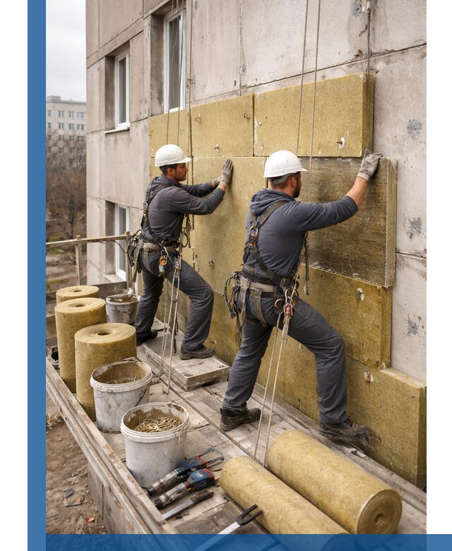 Утепление фасада минватой в Котельниках под ключ с гарантией