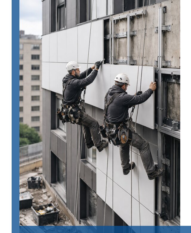 Монтаж композитных панелей фасада в Котельниках под ключ