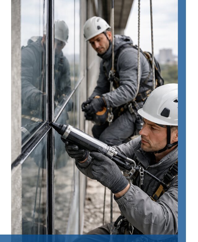 Герметизация витражных швов в Котельниках от 690 р. | ВЫСОТНИК-Ктн