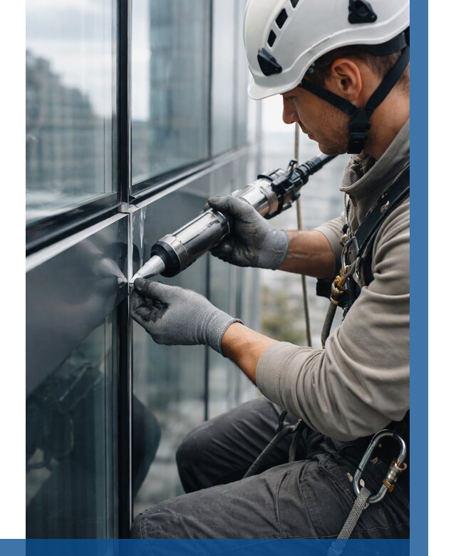 Герметизация стыков витража в Котельниках от 1274 р. | ВЫСОТНИК-Ктн