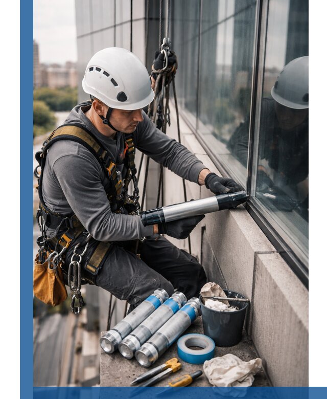 Герметизация стыков витража в Котельниках для герметичных фасадов