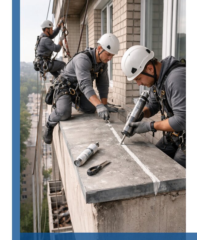 Герметизация балконного козырька в Котельниках профессионально