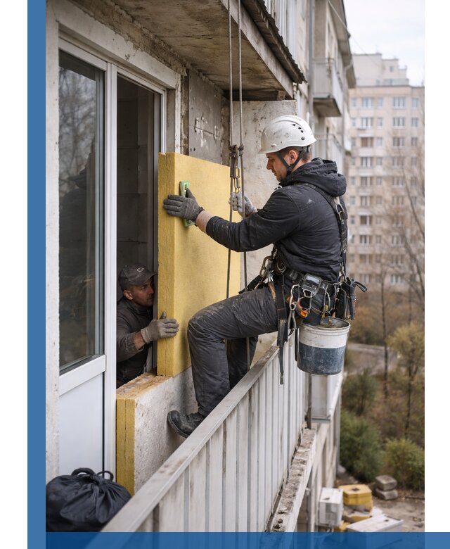 Профессиональное утепление балкона снаружи в Котельниках под ключ