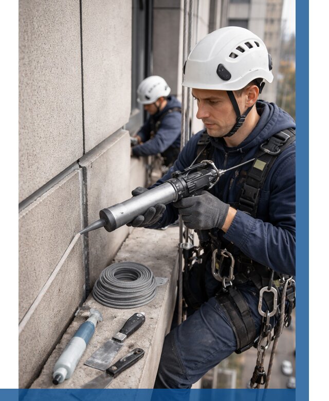 Герметизация деформационных швов фасада в Котельниках от 743 | ВЫСОТНИК-Ктн