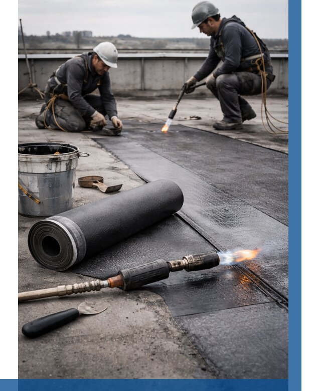 Ремонт рулонной кровли в Котельниках от 690 р. | ВЫСОТНИК-Ктн