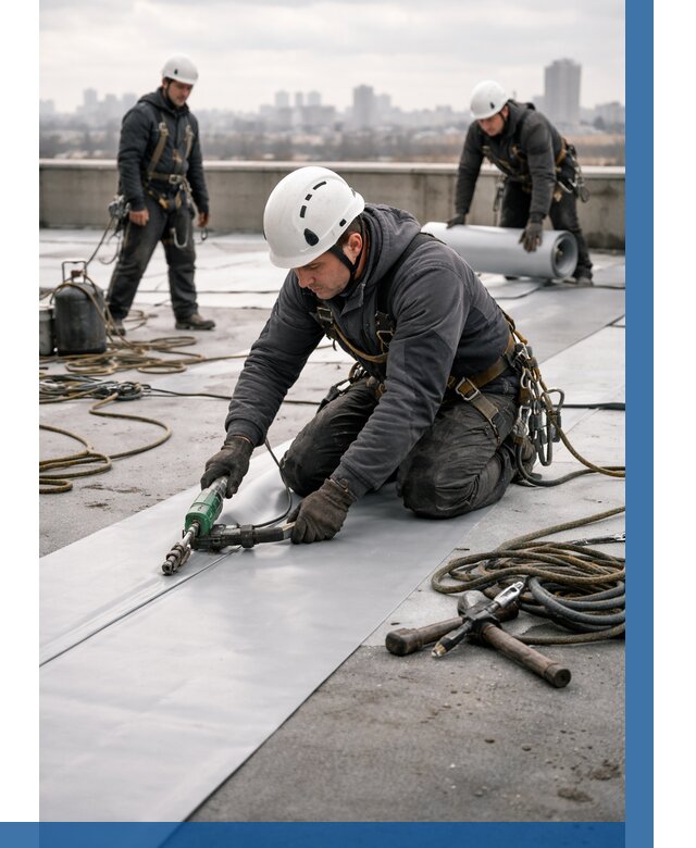 Ремонт мембранной кровли в Котельниках от 1911 р./м2 | ВЫСОТНИК-Ктн