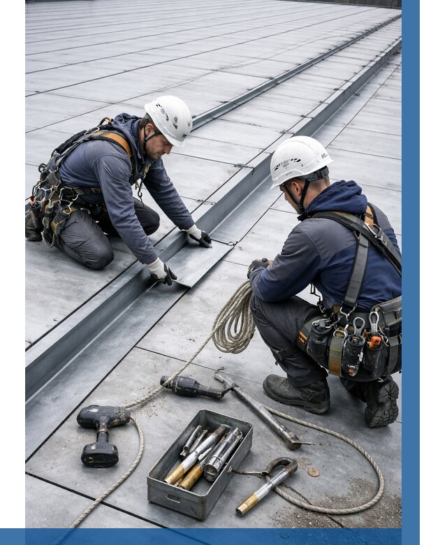 Ремонт фальцевой кровли в Котельниках от 743 р. | ВЫСОТНИК-Ктн