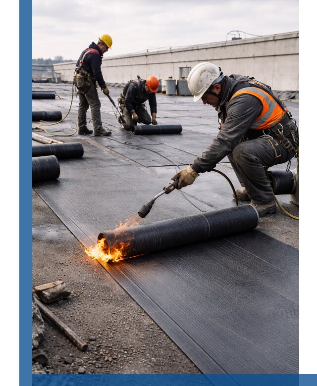 Монтаж наплавляемой кровли в Котельниках профессионально