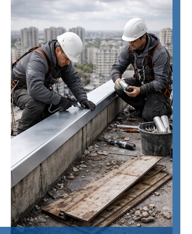 Замена парапетных крышек под ключ в Котельниках от 1274 р. | ВЫСОТНИК-Ктн