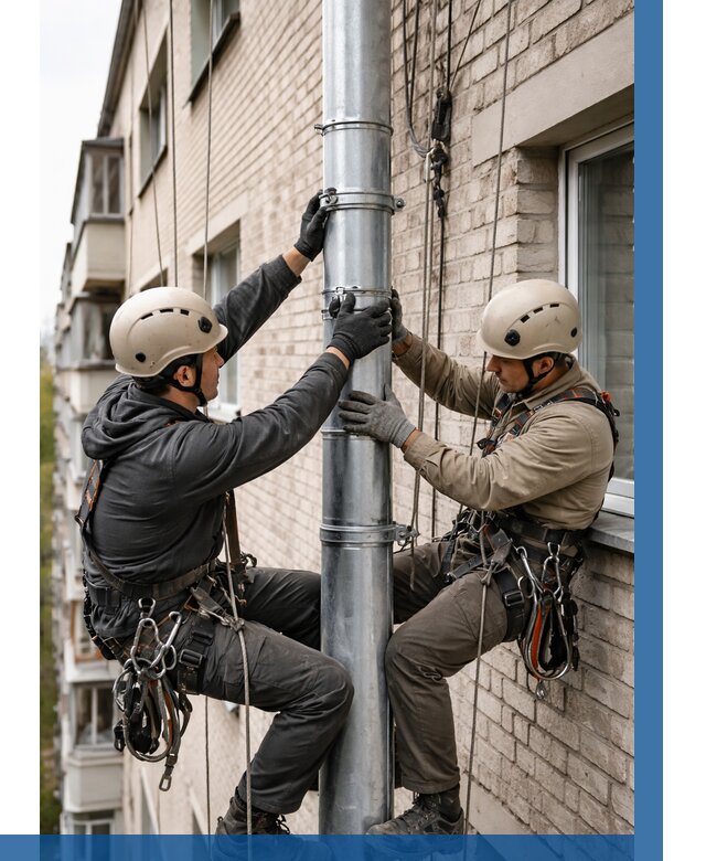 Замена водосточных труб в Котельниках от 6902 р. | ВЫСОТНИК-Ктн