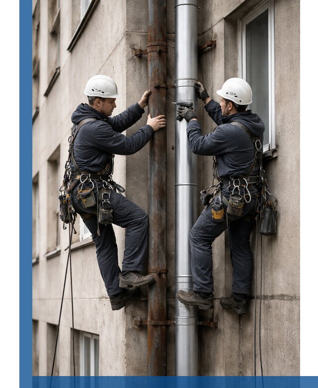 Замена водосточных труб в Котельниках: монтаж и демонтаж под ключ