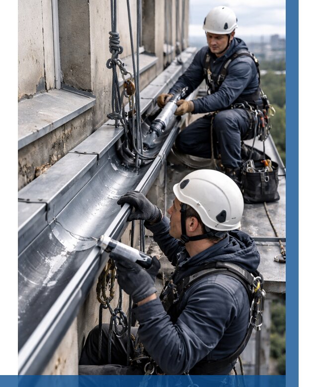 Ремонт водосточных желобов в Котельниках от 6902 р. | ВЫСОТНИК-Ктн