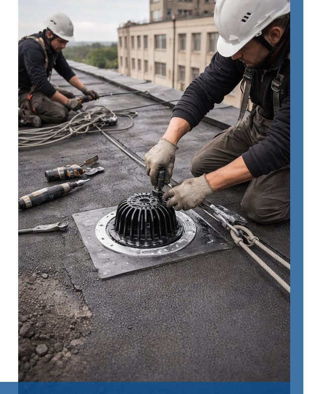 Установка водосточных воронок в Котельниках цена от 3716 р. | ВЫСОТНИК-Ктн