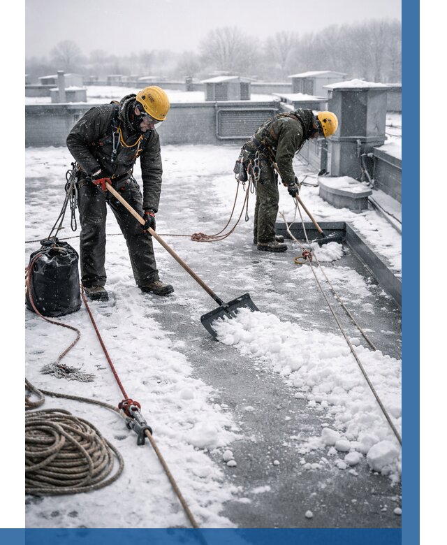 Очистка крыши от снега в Котельниках от 7964 р. | ВЫСОТНИК-Ктн