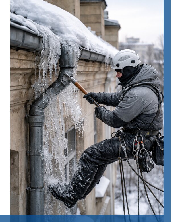 Очистка водостоков от льда в Котельниках от 3716 р. | ВЫСОТНИК-Ктн