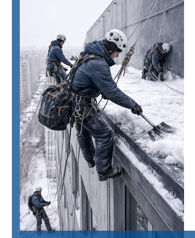 Абонентское обслуживание кровли зимой в Котельниках регулярный уход