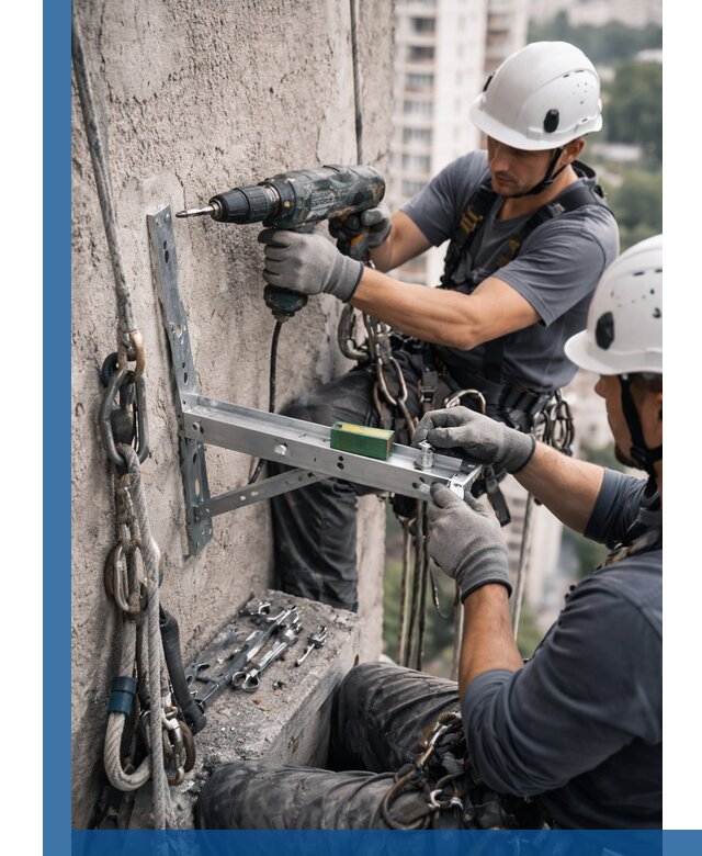 Установка кронштейнов кондиционера и крепежа в Котельниках