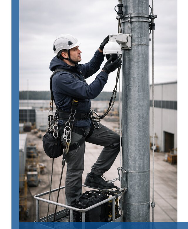 Профессиональная установка видеокамер на мачте в Котельниках