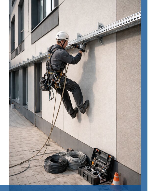 Монтаж кабельных лотков на фасаде в Котельниках от 1274 р. | ВЫСОТНИК-Ктн