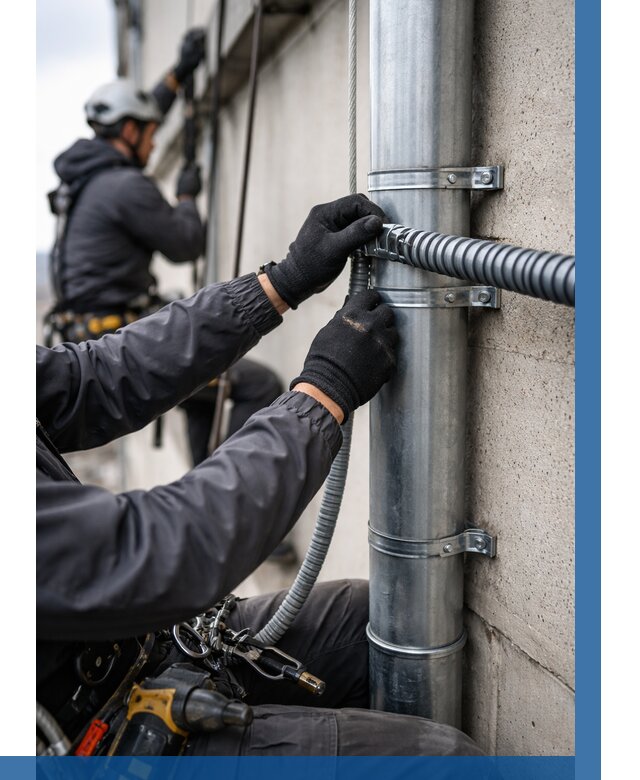 Монтаж гофры для кабеля в Котельниках от 319 р. | ВЫСОТНИК-Ктн