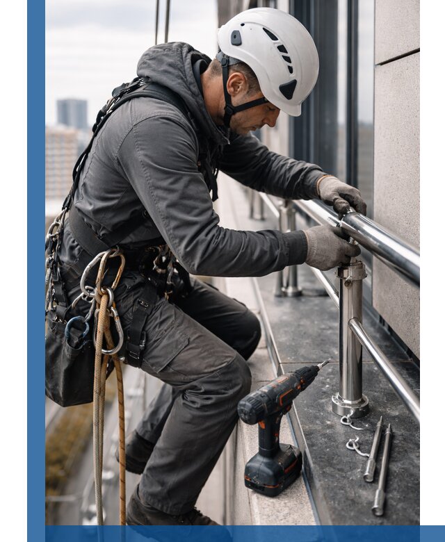 Монтаж ограждений на высоте в Котельниках для зданий и конструкций