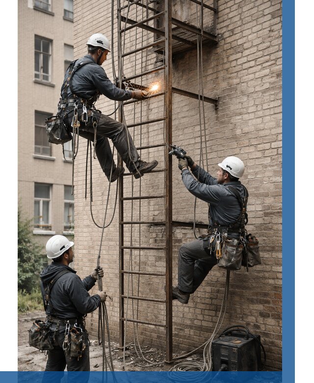 Ремонт пожарной лестницы в Котельниках от 7964 р. | ВЫСОТНИК-Ктн