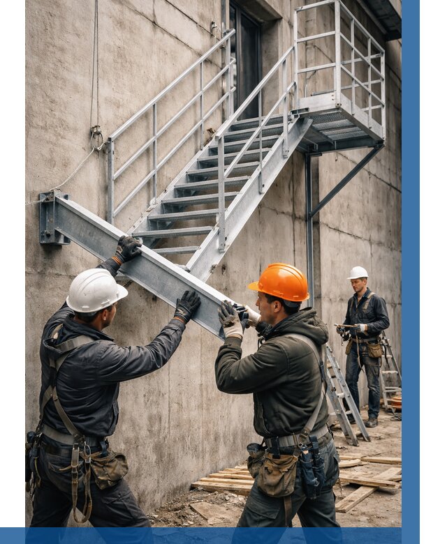 Монтаж металлических лестниц в Котельниках от 15927 р. | ВЫСОТНИК-Ктн