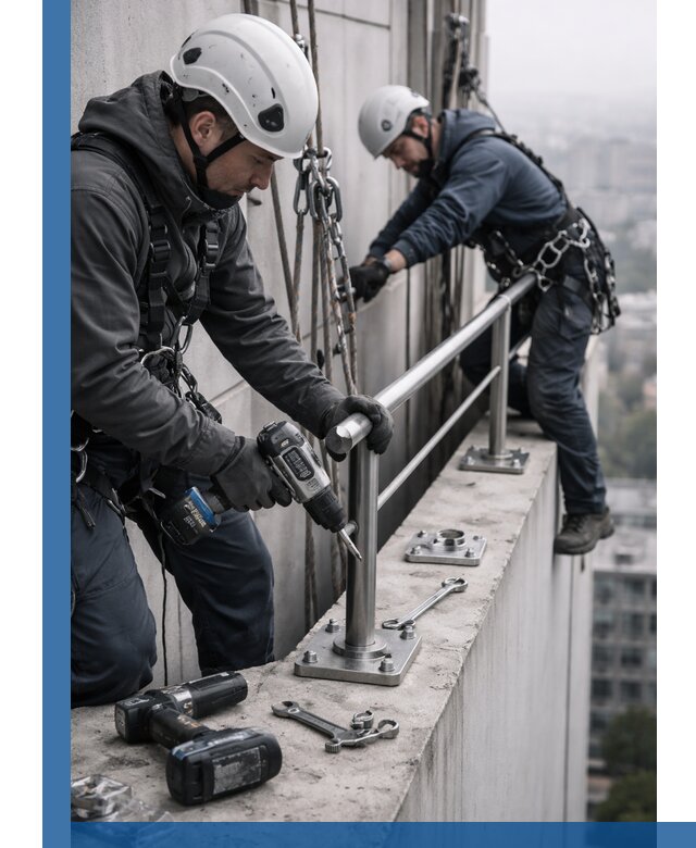 Монтаж перил на высоте в Котельниках для жилых и промобъектов