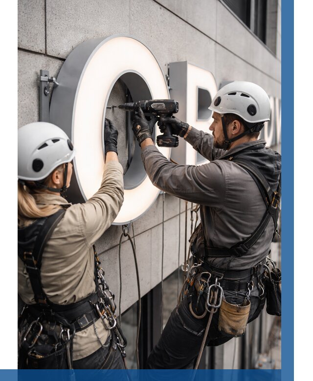 Монтаж световых букв в Котельниках от 3185 р. под ключ ВЫСОТНИК-Ктн