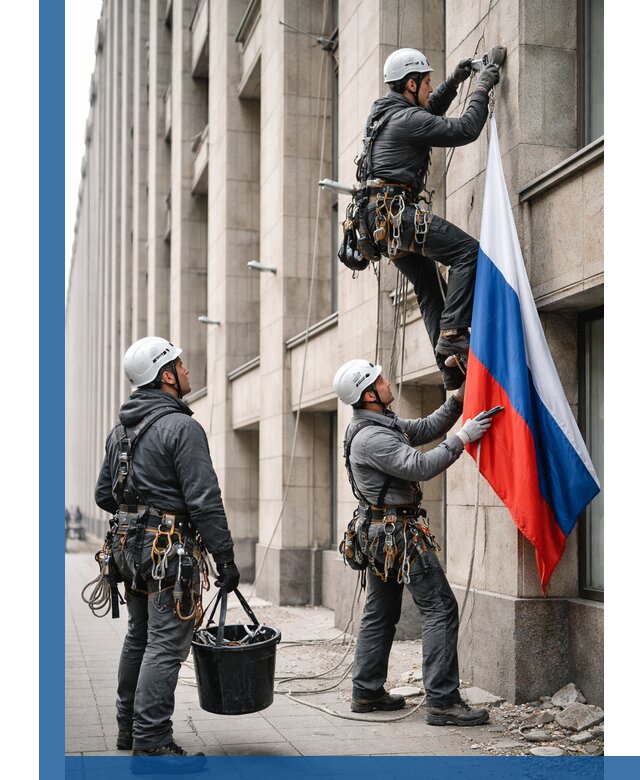 Профессиональная установка флагов на фасаде в Котельниках