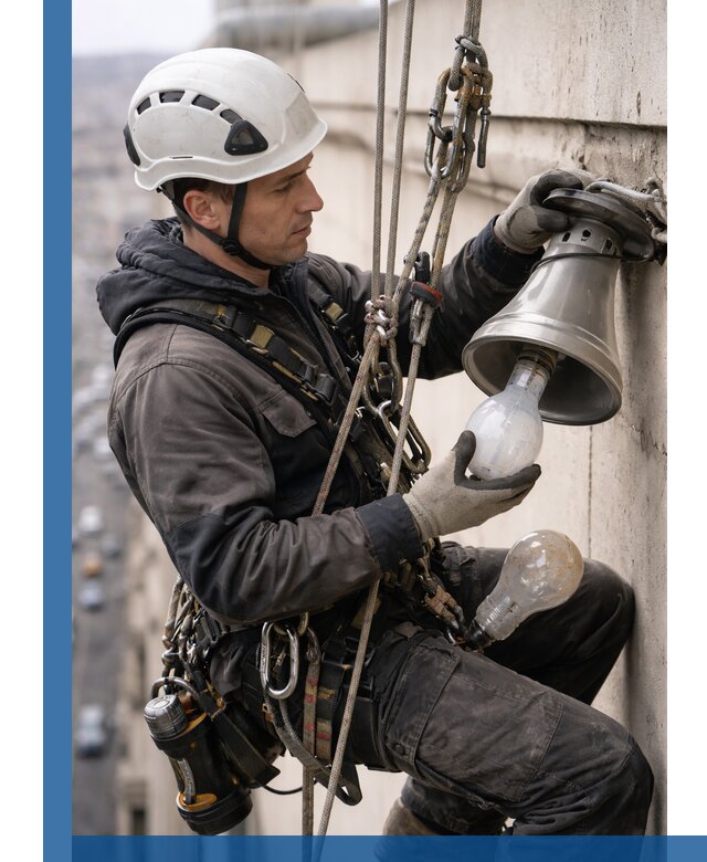 Замена ламп на высоте в Котельниках профессионально и быстро