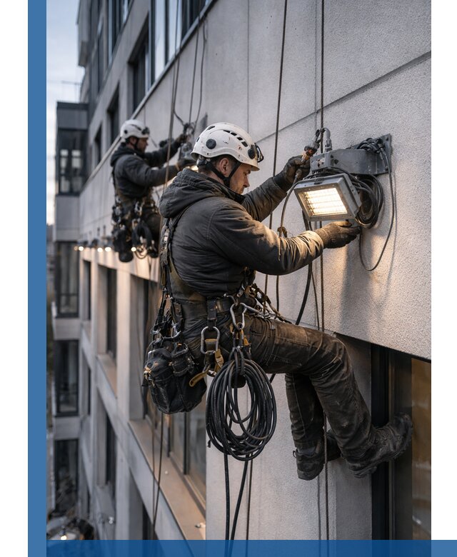 Монтаж фасадного освещения в Котельниках установка и подключение