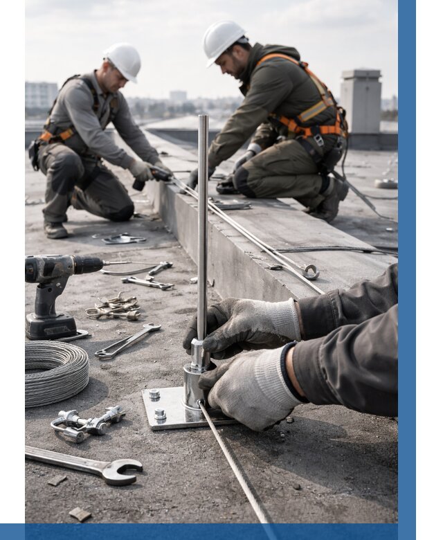 Монтаж молниезащиты на кровле в Котельниках цена от 26545 р. | ВЫСОТНИК-Ктн