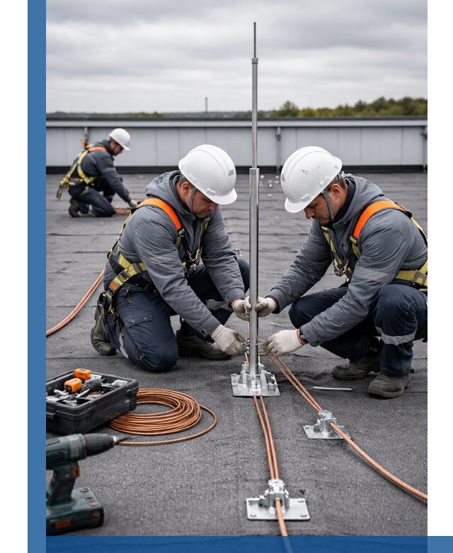 Монтаж молниезащиты на кровле в Котельниках под ключ с гарантией