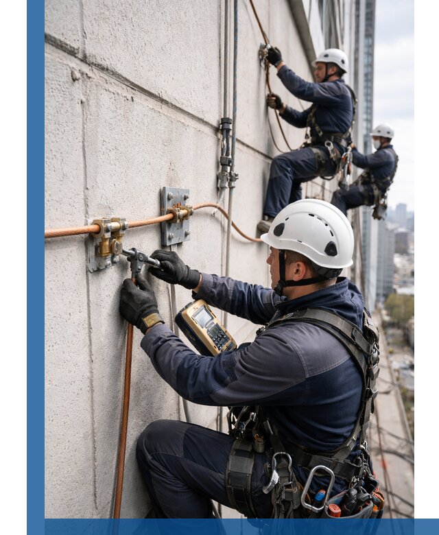 Монтаж системы заземления здания и молниезащиты в Котельниках