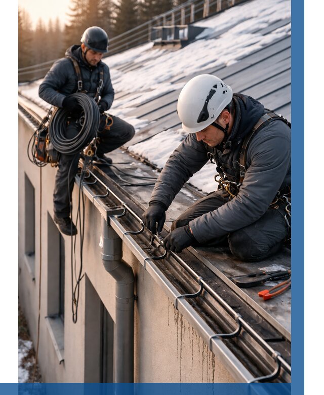 Монтаж греющего кабеля на кровле в Котельниках от 478 р. | ВЫСОТНИК-Ктн