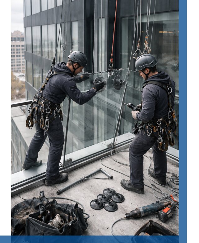 Монтаж стеклянных ограждений в Котельниках от 2655 р. | ВЫСОТНИК-Ктн