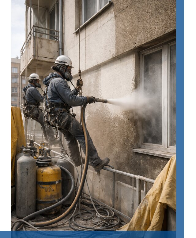 Пескоструйная очистка фасада в Котельниках от 690 р. | ВЫСОТНИК-Ктн